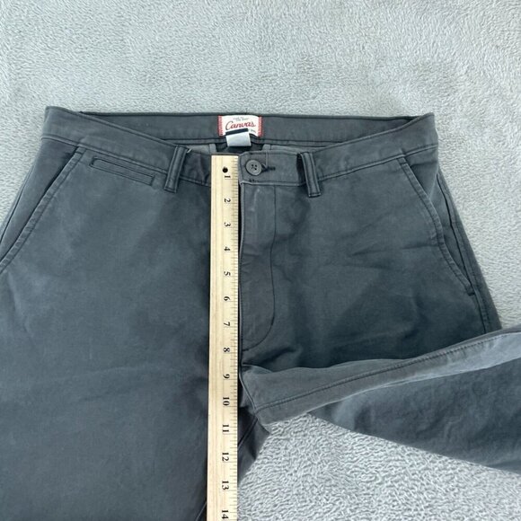 Lands End Mens Canvas Straight Leg Pants 34W 32L Dark Gray 5217 - Picture 7 of 11